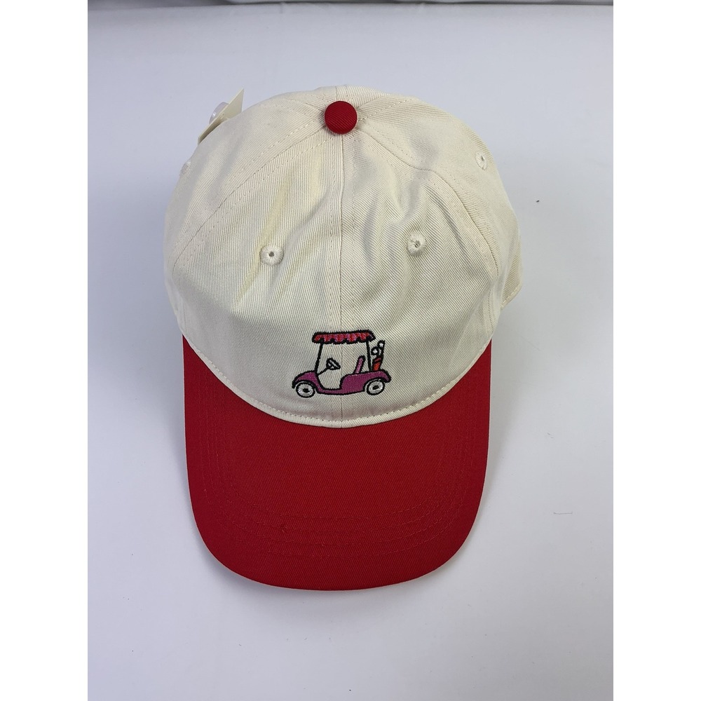 Frasier Sterling Sport Baseball Cap Beige Red Golf Cart Embroidered‎ Adjustable